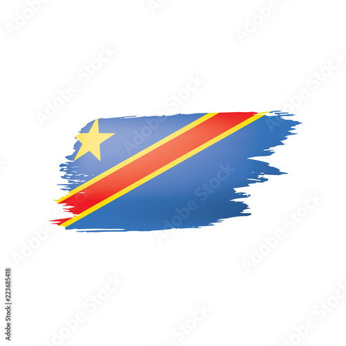 Democratic Republic of the Congo flag, vector illustration on a white background.
