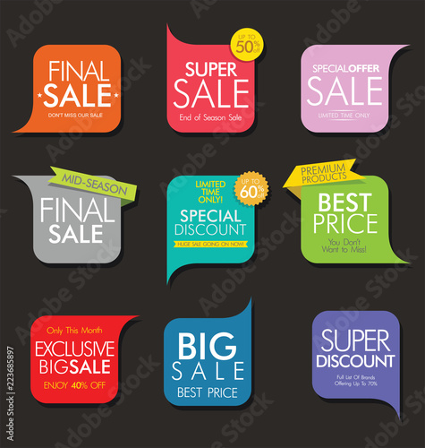 Modern sale banners and labels 