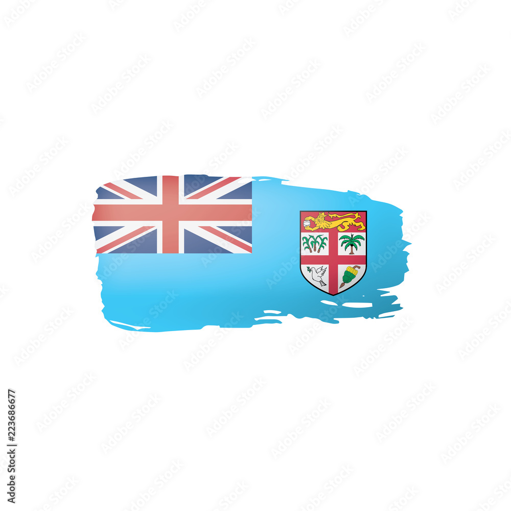 Fototapeta premium Fiji flag, vector illustration on a white background.