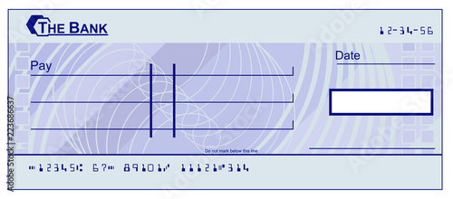 A blank cheque bank check book template illustration