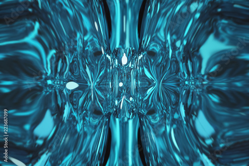 Fantastic blue shining space. Abstract blue background.