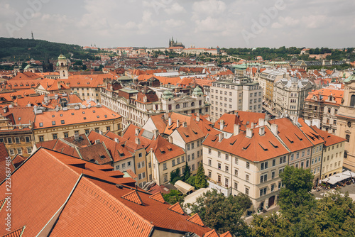 aerial view of beautiful prague old town cityscape with ancient architecture