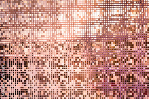 Pink rose gold square mosaic tiles for background