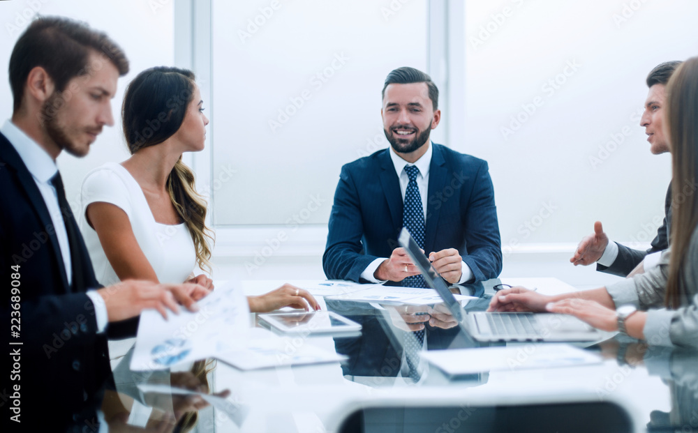 business team discussing new financial project business team discussing new financial project