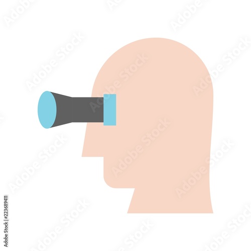 human head and binocular, vision concept icon