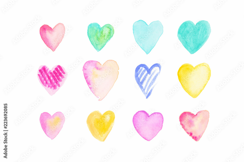 Painting a heart by watercolor on a white background. Painting a heart by watercolor on a white background.
