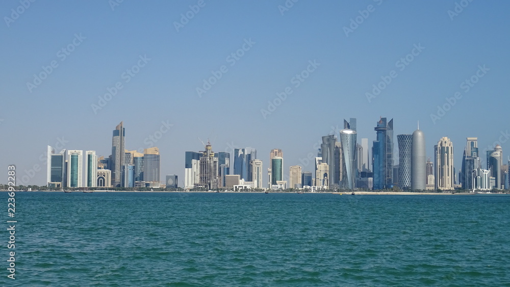 Skyline of Doha in Qatar