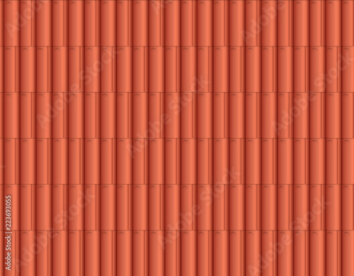 Traditional ceramic roof tiles, seamless pattern. Vector illustration