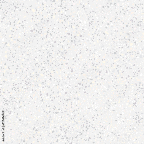 White terrazzo background. Seamless pattern. Vector illustration. Marble texture