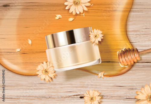 Honey skincare cream jar