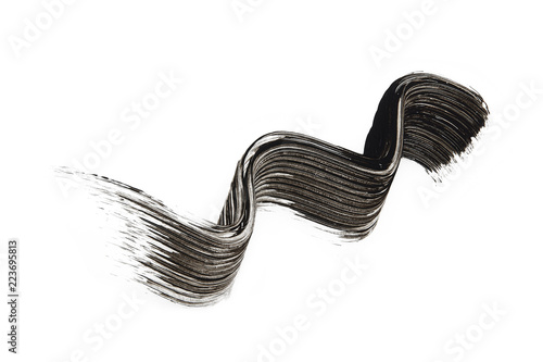 black mascara design wave drawing on white background