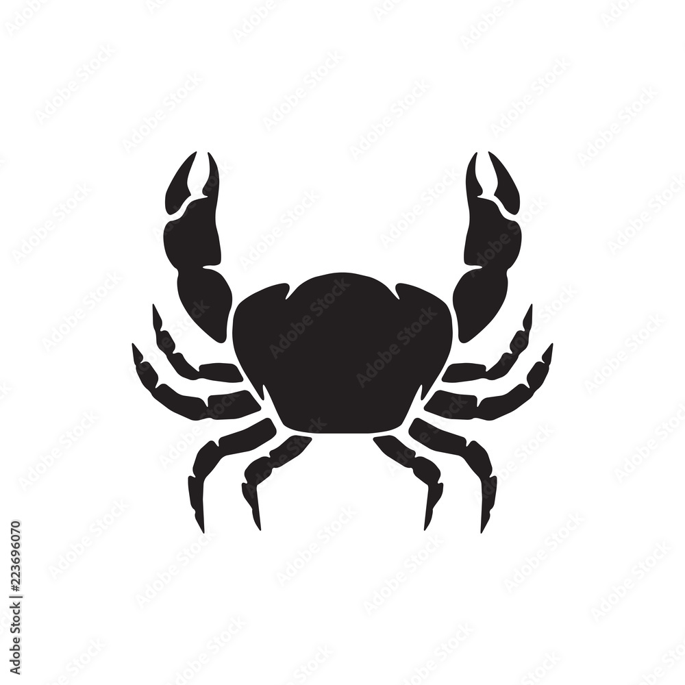 Crab silhouette. Vector illustration isolated on white background