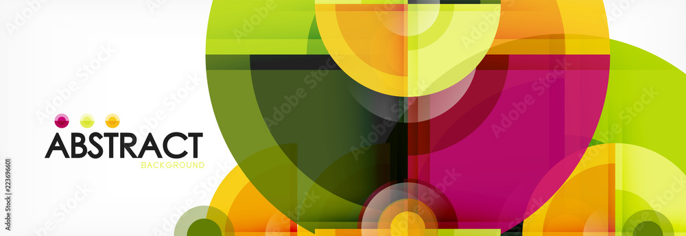 Fototapeta premium Abstract background - multicolored circles, trendy minimal geometric design