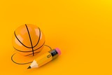 Basketball ball with pencil