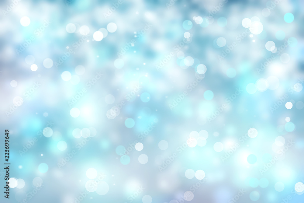 
Blue winter background blurred