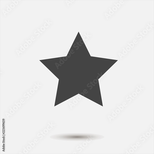 Vector icon five-pointed star on gray background. Layers grouped for easy editing illustration. For your design.