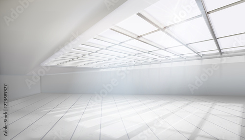 Large room with the window. Vector illustration.