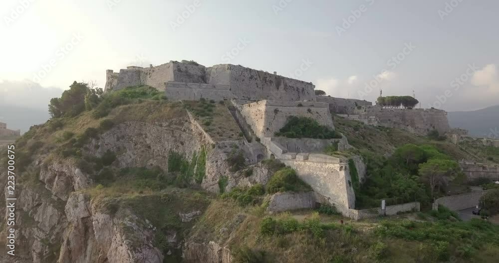 Aerial view of the Stone Forte Falcone, the ancient fortress in Portoferraio, Elba Island (Italy)