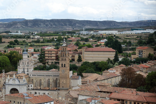 A landscape of Tarazona taken from the Mary Magdalene church (Iglesia de la Madalena), which includes the Nuestra Señora de la Huerta gothic and mudejar cathedral