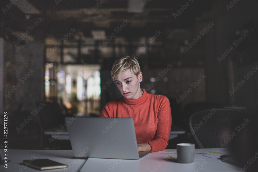 Young businesswoman working in office Young businesswoman working in office