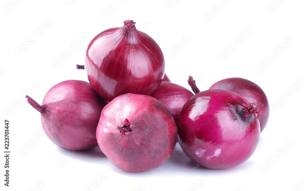 fresh beautiful red onion close-up on white isolated background. Vegetables fresh beautiful red onion close-up on white isolated background. Vegetables