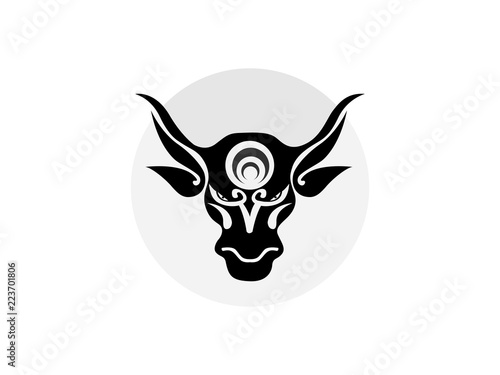 Vector image of an buffalo head on white background