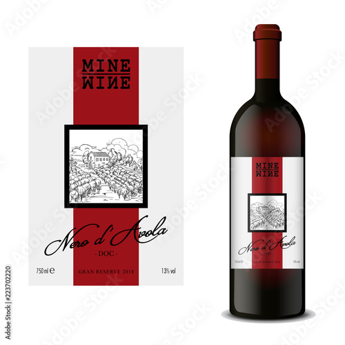 Modern Vector wine label