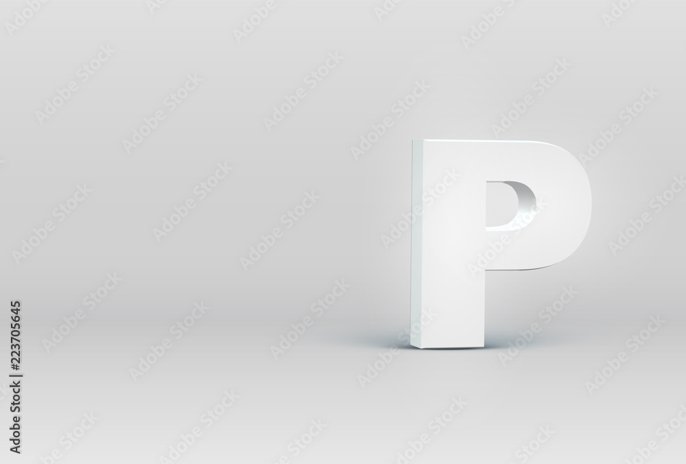 High detailed 3D font character, vector illustration High detailed 3D font character, vector illustration