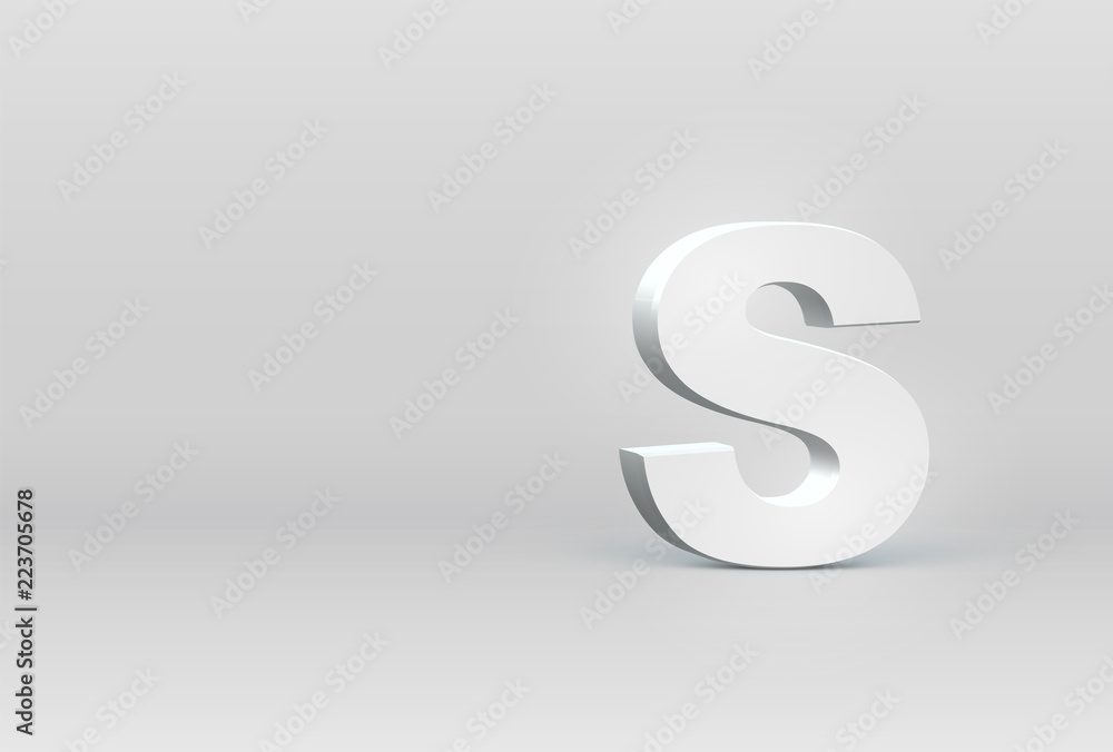 High detailed 3D font character, vector illustration High detailed 3D font character, vector illustration