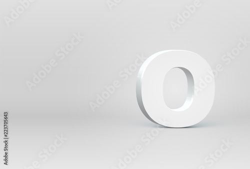 High detailed 3D font character, vector illustration