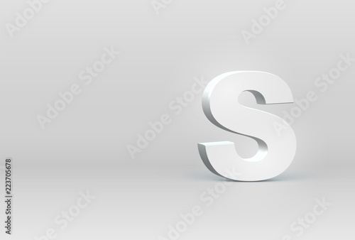 High detailed 3D font character, vector illustration