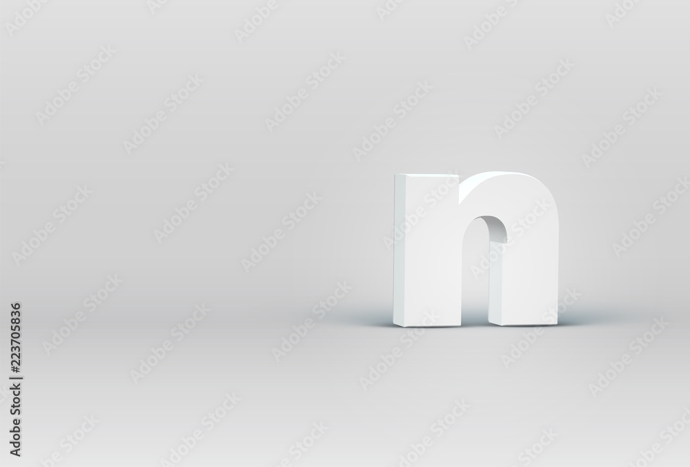 High detailed 3D font character, vector illustration High detailed 3D font character, vector illustration