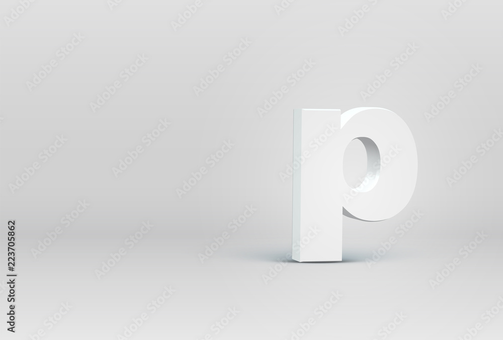 High detailed 3D font character, vector illustration High detailed 3D font character, vector illustration