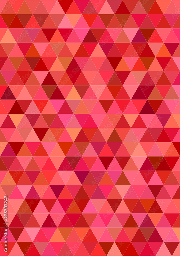 Red abstract regular triangle tile background design
