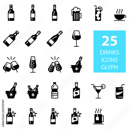 DRINKS ICON SET lipo glyph