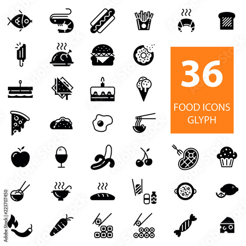 FOOD ICON SET lipo glyph