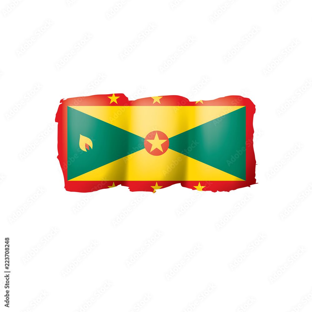 Fototapeta premium Grenada flag, vector illustration on a white background.