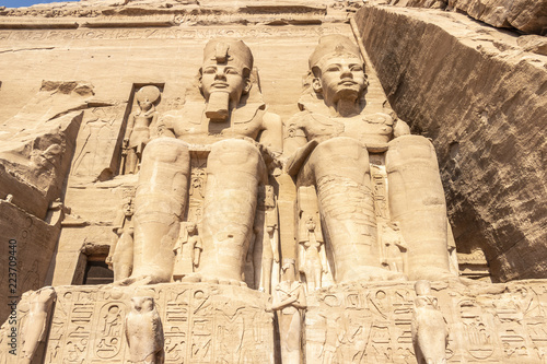 Detail of exterior temple of Abu Simbel  the Great Temple of Ramesses II  Egypt