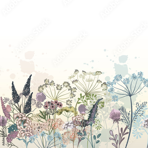 Beautiful vector hand drawn flowers illustration for design