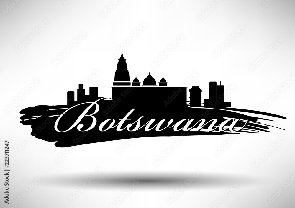 Vector Graphic Design of Botswana City Skyline