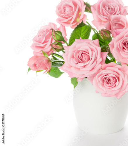 Beautiful bouquet of fresh pink roses