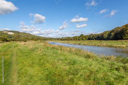 Along the River Ouse near Lewes in Sussex, on a sunny autumn day