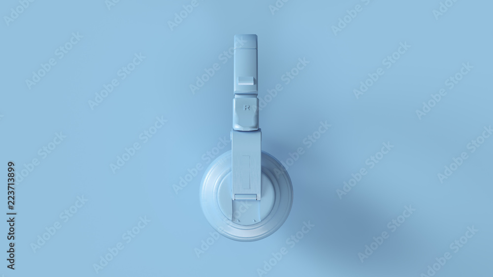 Pale Blue Modern Headphones 3D illustration 3d render Pale Blue Modern Headphones 3D illustration 3d render