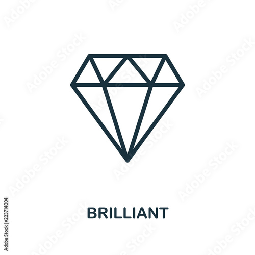 Brilliant icon. Monochrome style design. UI. Pixel perfect simple symbol brilliant icon. Web design, apps, software, print usage.