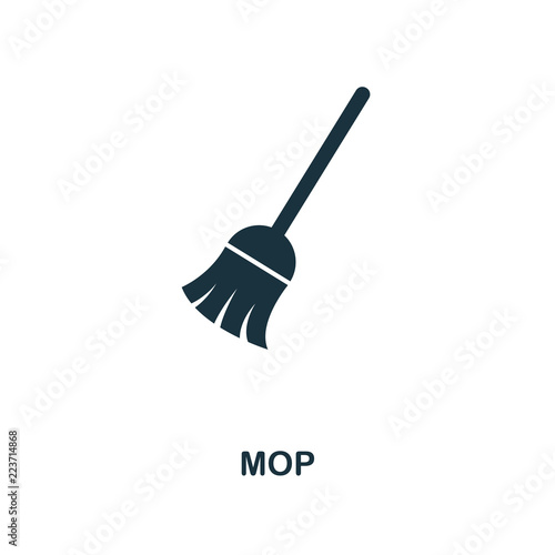 Mop icon. Monochrome style design. UI. Pixel perfect simple symbol mop icon. Web design, apps, software, print usage.