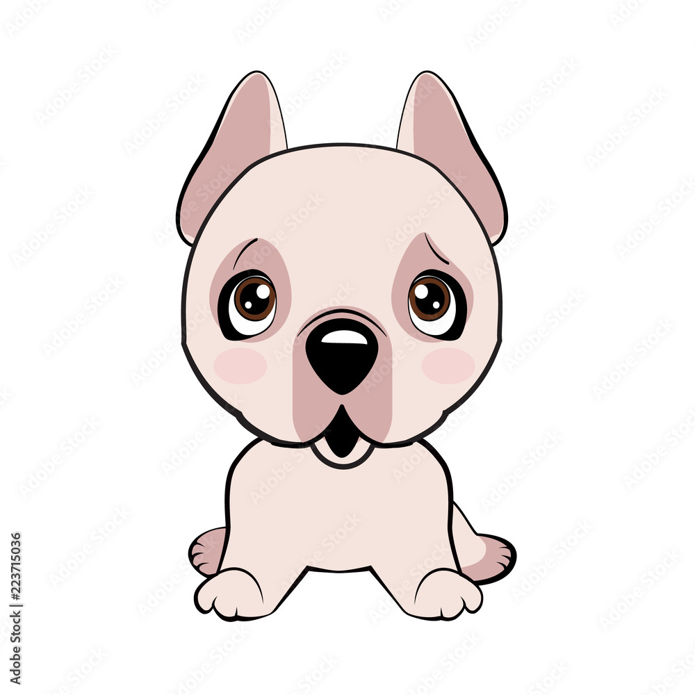 Vector Stock Illustration isolated Emoji character cartoon dog embarrassed, shy and blushes sticker emoticon Vector Stock Illustration isolated Emoji character cartoon dog embarrassed, shy and blushes sticker emoticon