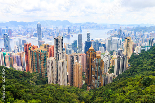 Hong Kong Skyline View From Victoria Peak