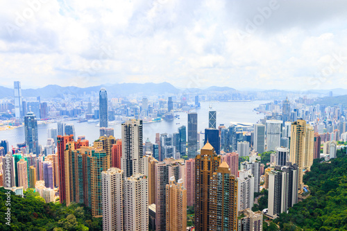 Hong Kong Skyline View From Victoria Peak