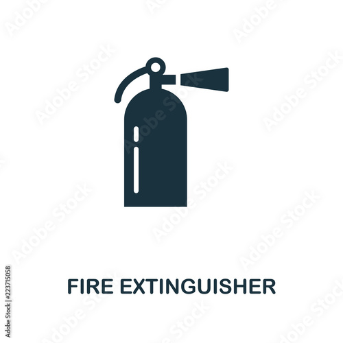 Fire Extinguisher icon. Monochrome style design. UI. Pixel perfect simple pictogram fire extinguisher icon. Web design, apps, software, print usage.