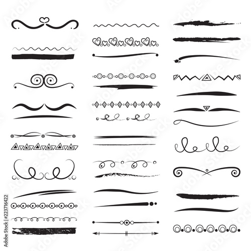 dividers and borders. elegant lines swirls simple decorative ornament